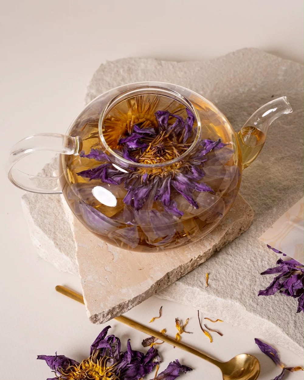 Customer enjoying Blue Lotus tea